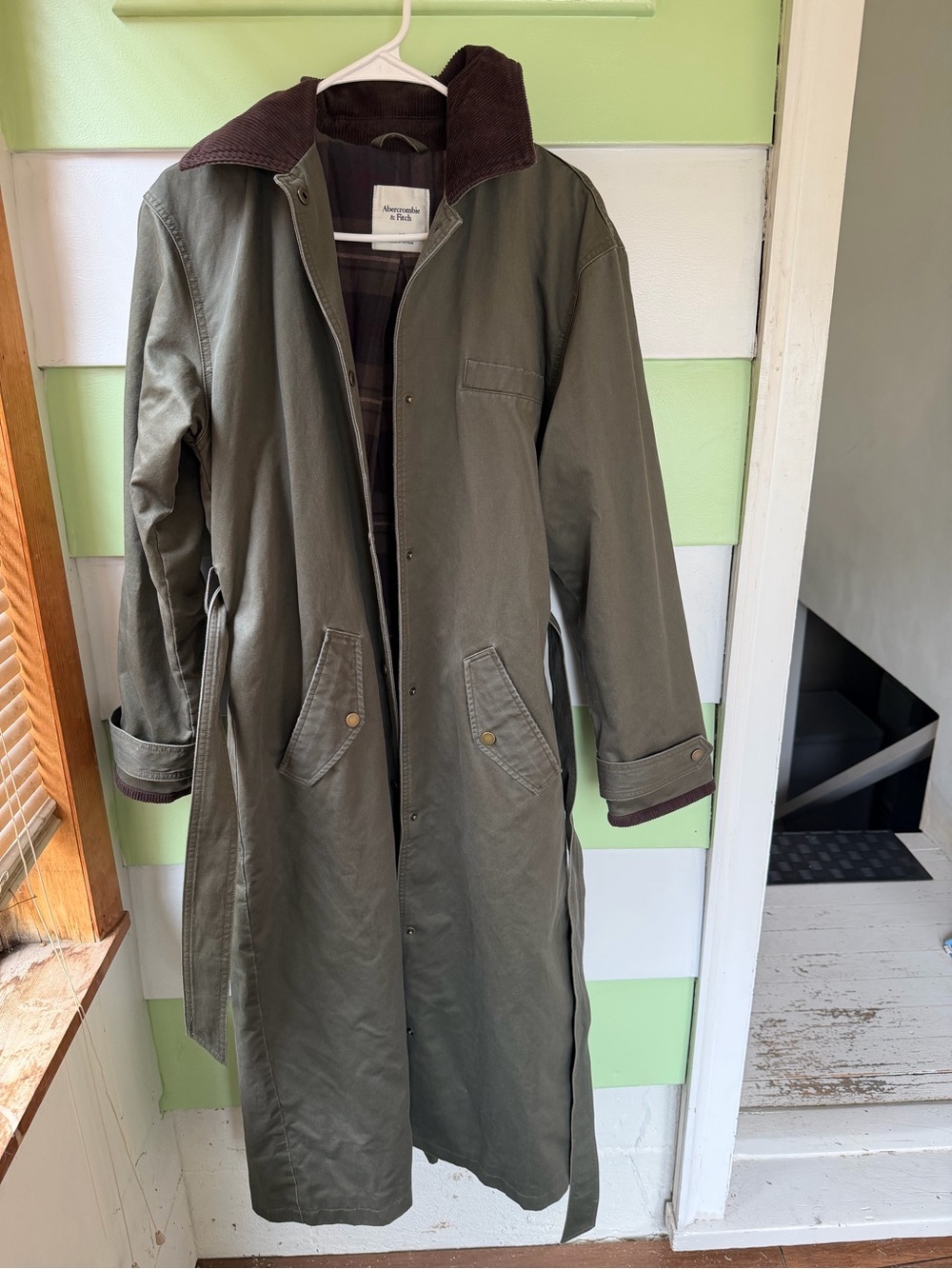 NWT Abercrombie 2025 Waxed Mac Coat women’s small tall